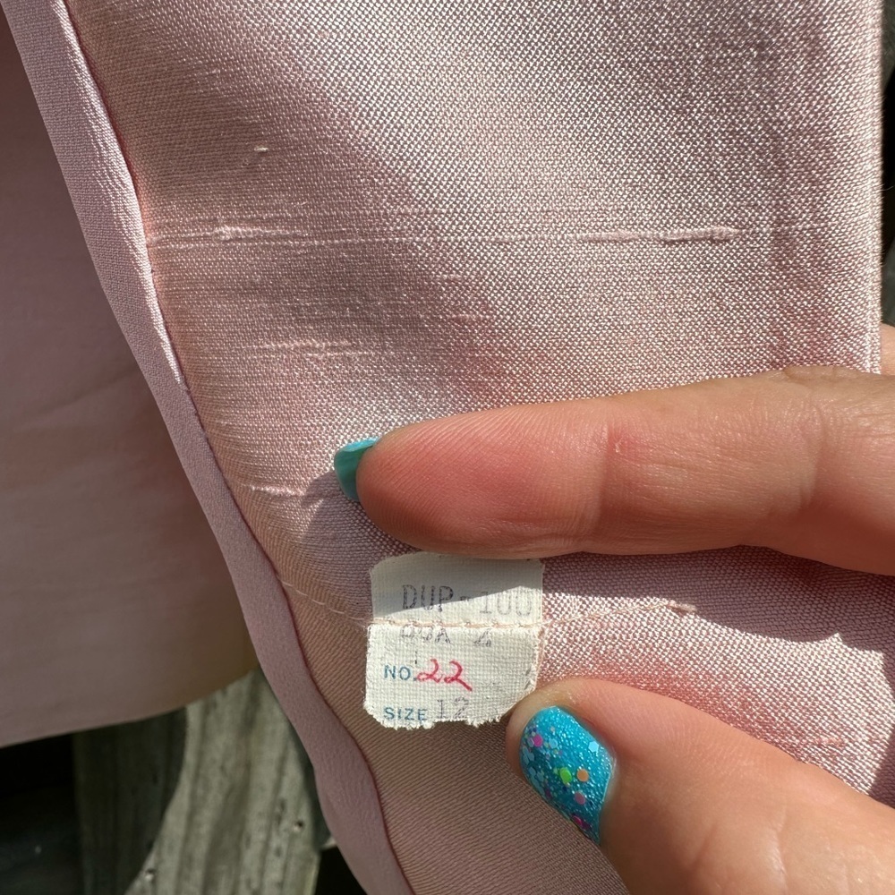 Vintage Briny Marlin Women's Pink Silk Jacket Set Union Made in USA! - Picture 14 of 16